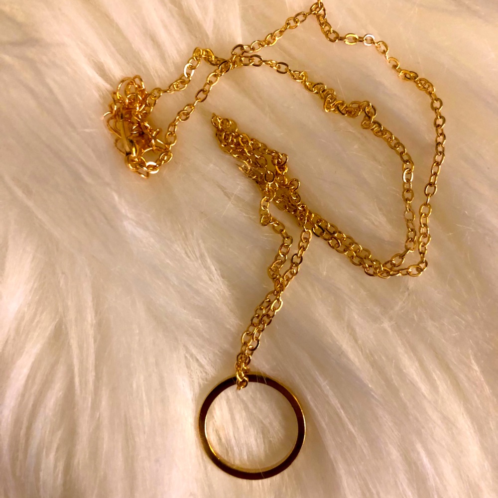 Gold Ring with Bauble Choker Necklaces - Paired